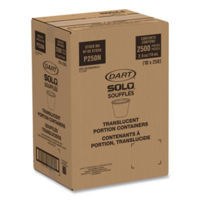 Portion Containers, 2.5 Oz, Plastic, Translucent, 2,500/Carton