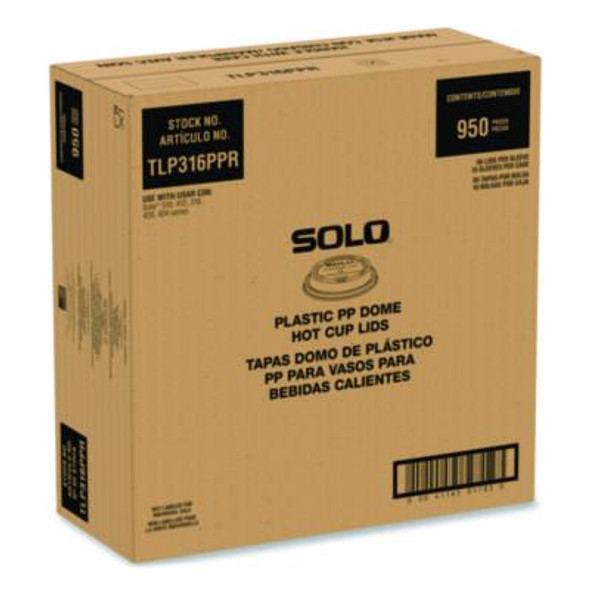 Traveler Cappuccino Style Dome Lid, Fits 10 Oz To 24 Oz Hot Cups, White, 95 Lids/Sleeve, 10 Sleeves/Carton