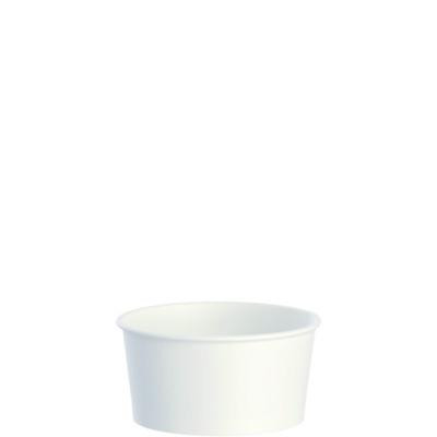 Double Poly Paper Food Container, 6 Oz, 3.83" Diameter x 1.99" h, White, 1,000/Carton