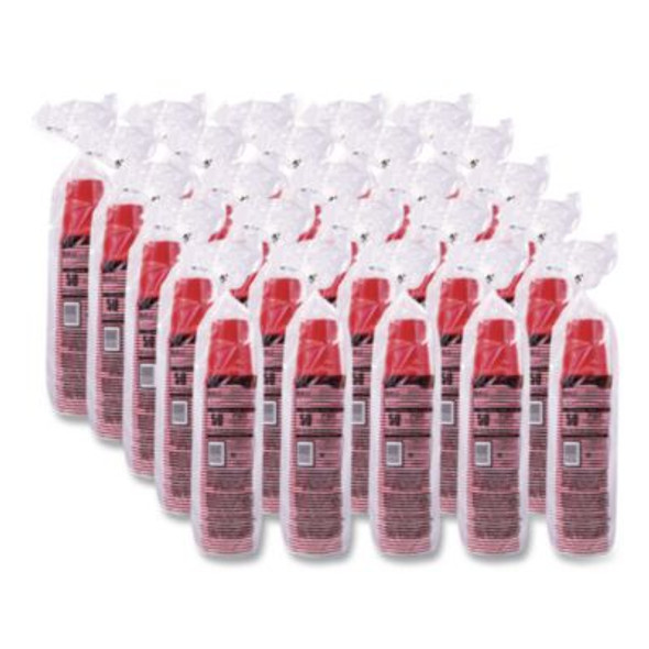 Solo Party Plastic Cold Drink Cups, 16 Oz, Red, 24/Pack, 25 Packs/Carton
