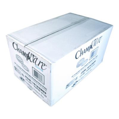 Champware Molded Fiber Tableware, 3-Compartment Plate, 10" Dia, White, 125/Sleeve, 4 Sleeves/Carton