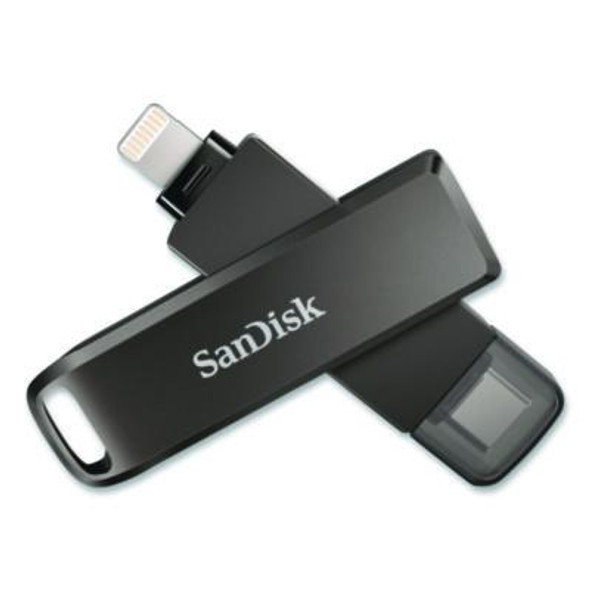 Dual Phone Usb 3.2 Type-C/Lightning Flash Drive, 128 Gb, Black