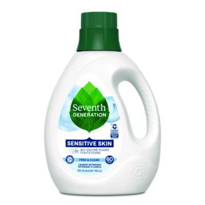 Natural Liquid Laundry Detergent, Sensitive Skin Free And Clear, 90 Oz Bottle, 4/Carton