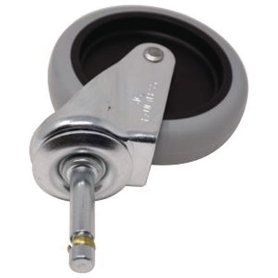 4" Swivel Stem Caster With Insert For Janitor Cart 2000, Grip Ring Stem, Black/Gray/Silver