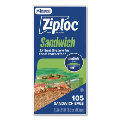 Resealable Sandwich Bags, 6.5" x 5.88", Clear, 90/Pack