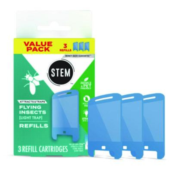 Stem Light Trap Refills, 3 Refills/Pack, 8 Packs/Carton