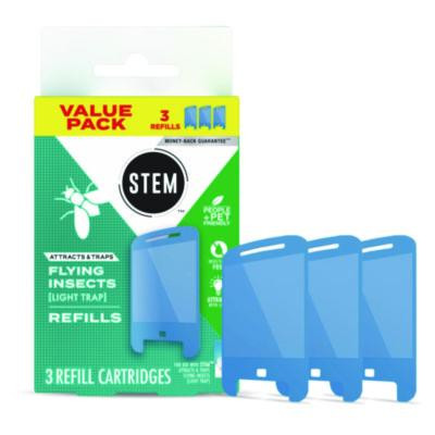 Stem Light Trap Refills, 3 Refills/Pack, 8 Packs/Carton