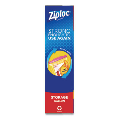 Double Zipper Storage Bags, Triple System Seal, Gallon, 10.56" x 10.75", Clear, 38 Bags/Box, 9 Boxes/Carton