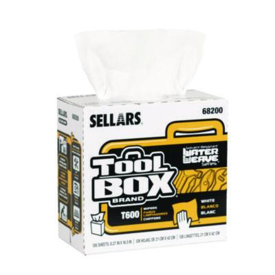 Toolbox Waterweave T600 Wipers, 1-Ply, 8.27 x, 16.5, White, 126 Sheets/Box, 10 Boxes/Carton
