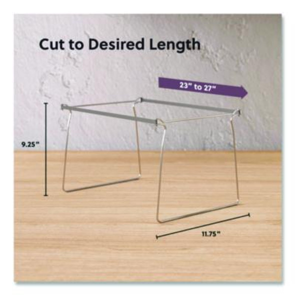Steel Hanging Folder Drawer Frame, 1 Section, Letter Size, 23" To 27" Long, Gray, 2/Pack