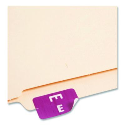 Alphaz Color-Coded Second Letter Alphabetical Labels, E, 1 X 1.63, Purple, 10/Sheet, 10 Sheets/Pack