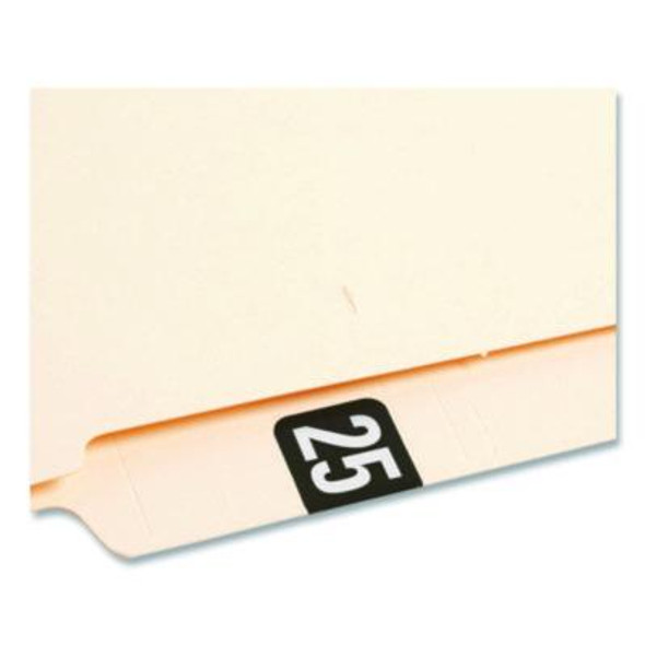 Yearly End Tab File Folder Labels, 25, 0.75 x 1.5, Black, 500/Roll