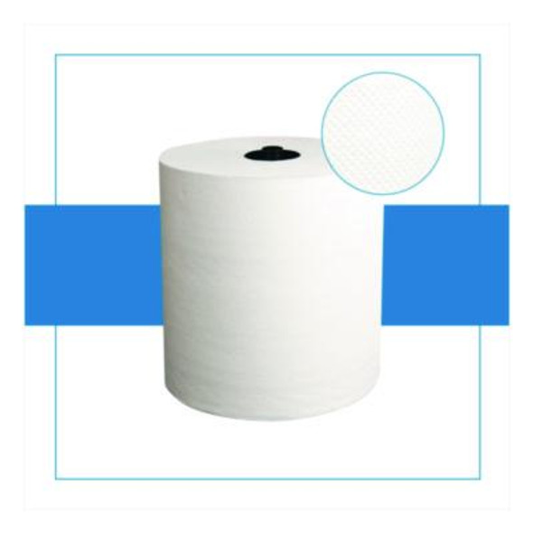 Hytech Seas Hardwound Roll Towel Heavenly Soft Standard, 1-Ply, 7.9" x 700 Ft, White, 6/Carton
