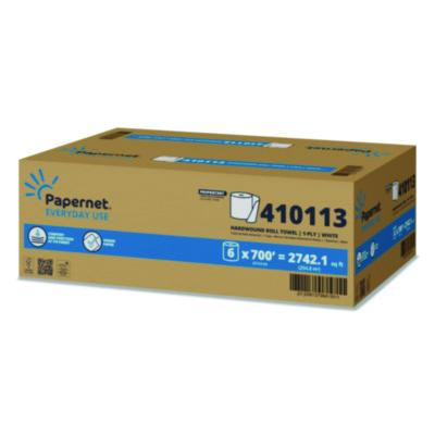 Hytech Seas Hardwound Roll Towel Heavenly Soft Standard, 1-Ply, 7.9" x 700 Ft, White, 6/Carton