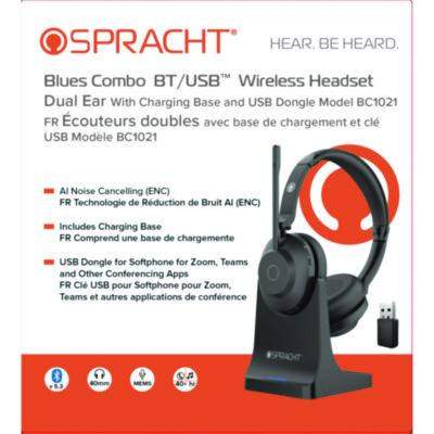 Blues Combo Binaural Headset, Over The Ear, Black