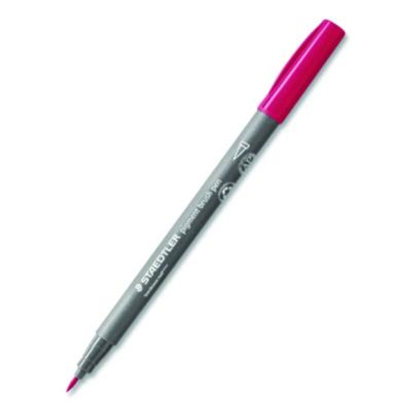 Pigment Brush Pen Set, Medium-Firm, Assorted Basic Colors, 12/Pack