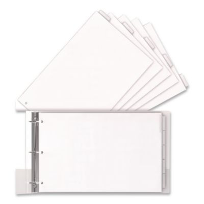 Landscape Orientation Index Dividers, 5-Tab, 14 X 8.5, White, 1 Set