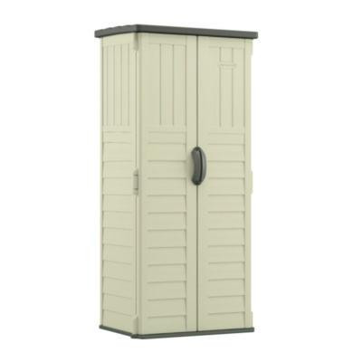 Vertical Storage Shed, 22 Cu Ft, 2 Ft 8.25" x 2 Ft 1.5" x 6 Ft, Vanilla/Stoney