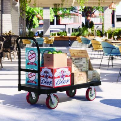 Resin Platform Truck, 1,600 Lb Capacity, 24.25 x 52.25 x 41, Black