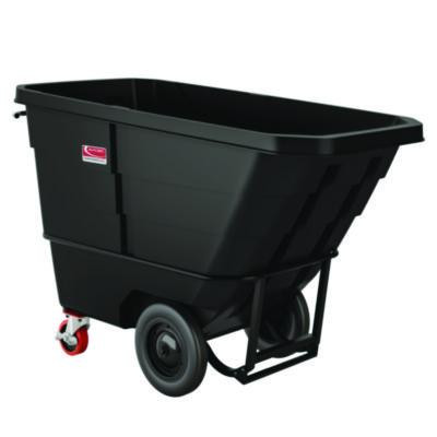 1 Cu Yd Heavy Duty Tilt Truck, Forkliftable Frame, 2,200 Lb Capacity, Black/Red