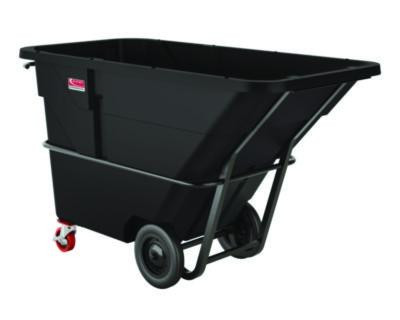 1.5 Cu Yd Heavy Duty Tilt Truck, Forkliftable Frame, 2,200 Lb Capacity, Black