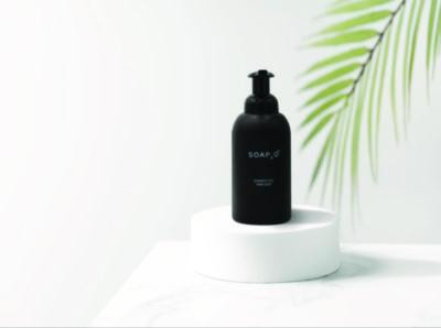 Eco Glass Bottle Soap Dispenser, 350 Ml, Black, 30/Carton