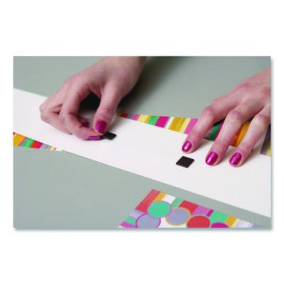 Adhesive Magnetic Squares, 0.5" x 0.5", Black, 100/Set