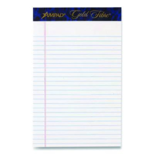 Gold Fibre Writing Pads, Medium/College Rule, 50 White 5 X 8 Sheets, Dozen