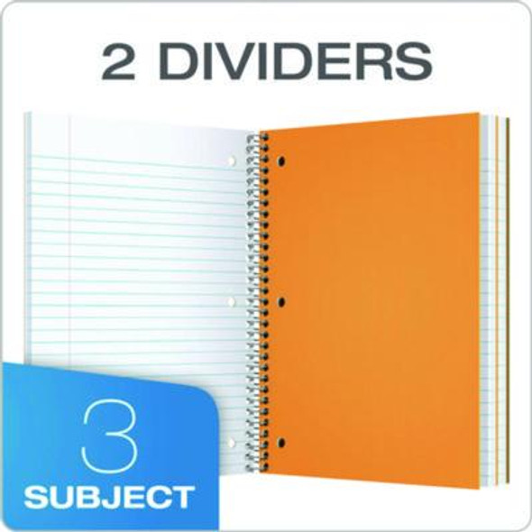 Coil-Lock Wirebound Notebook, 3-Hole Punch, 3-Subject, Legal Rule, Randomly Assorted Covers, (120) 10.5 x 8 Sheets