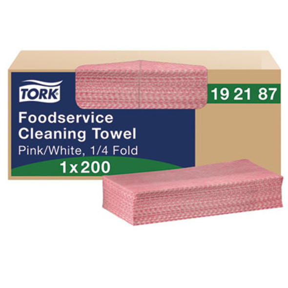 Foodservice Cleaning Towel, 1-Ply, 6 x 10.75, Pink, 200/Carton