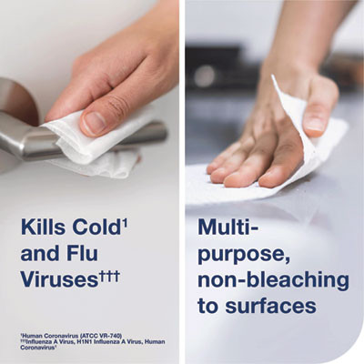 Everwipe By Tork Disinfectant Wipe Canisters, 1-Ply, 7 x 7, Lemon, White, 75 Sheets/Canister, 6/Carton