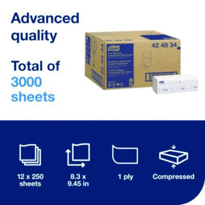 Xpress Compressed Multifold Hand Towels, 1-Ply, 8.3 x 9.25, White, 250/Pack, 12 Packs/Carton