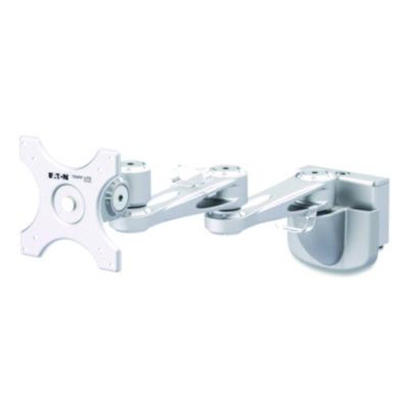 Dual-Extension Monitor Mount For Slat Wall System For 32" Tvs, 4.9w x 4.7d x 20.5h, Silver, Supports 22 Lb