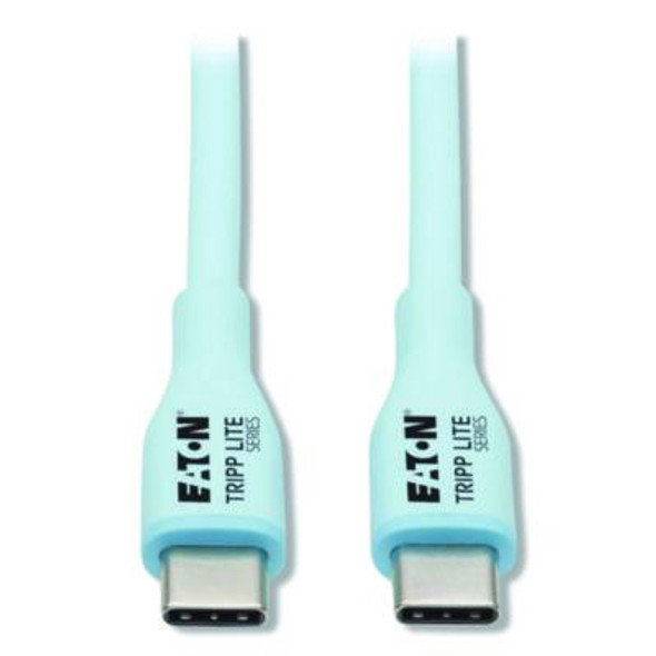 Usb-C Antibacterial Cable, Usb 2.0, Usb Type-C (Usb-C) To Usb Type-C (M/M), 6 Ft, Light Blue