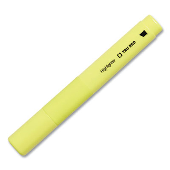 Pen Style Chisel Tip Highlighter, Yellow Ink, Chisel Tip, Yellow Barrel, 36/Pack
