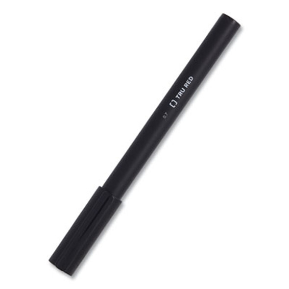 Quick Dry Gel Pen, Retractable, Medium 0.7 Mm, Black Ink, Black Barrel, 5/Pack