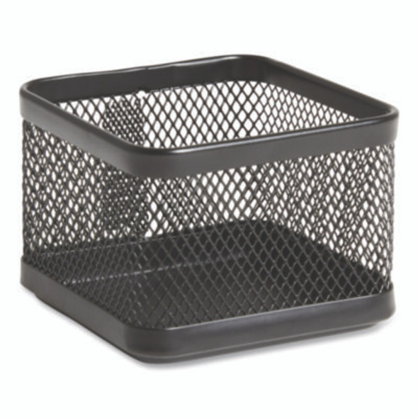 Small Stackable Wire Mesh Accessory Holder, 3.46 X 3.46 X 2.75, Black