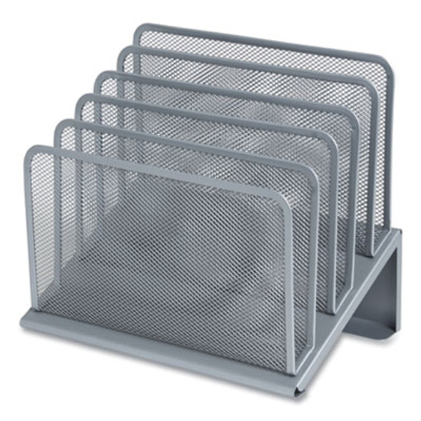 Wire Mesh Incline Sorter, Open Design, 5 Sections, Letter-Size, 7.72 X 11.65 X 10.83, Silver