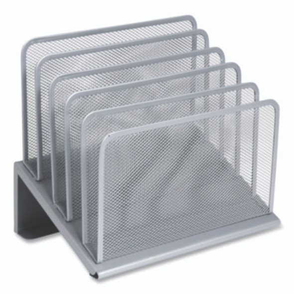 Wire Mesh Incline Sorter, Open Design, 5 Sections, Letter-Size, 7.72 X 11.65 X 10.83, Silver