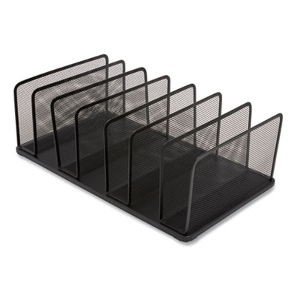 Wire Mesh Vertical Document Sorter, 7 Sections, Letter-Size, 8.54 X 15.43 X 8.77, Matte Black