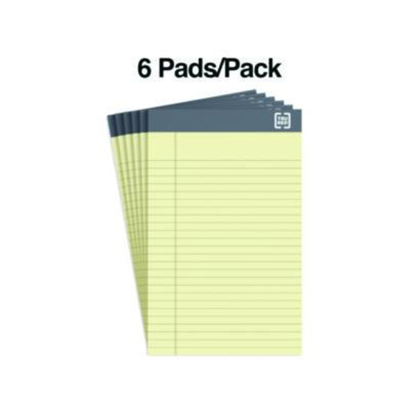 Notepads, Narrow Rule, 50 Canary Yellow 5 x 8 Sheets, 6/Pack