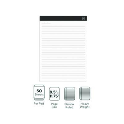 Notepads, Narrow Rule, (50) White 8.5 x 11 Sheets, 6/Pack