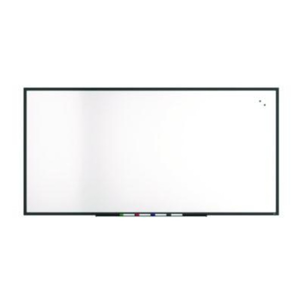 Magnetic Porcelain Dry Erase Board, 96" x 48", White Surface, Black Aluminum Frame