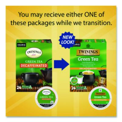 Tea K-Cups, Decaf Green Tea, 0.11 Oz, 24/Box