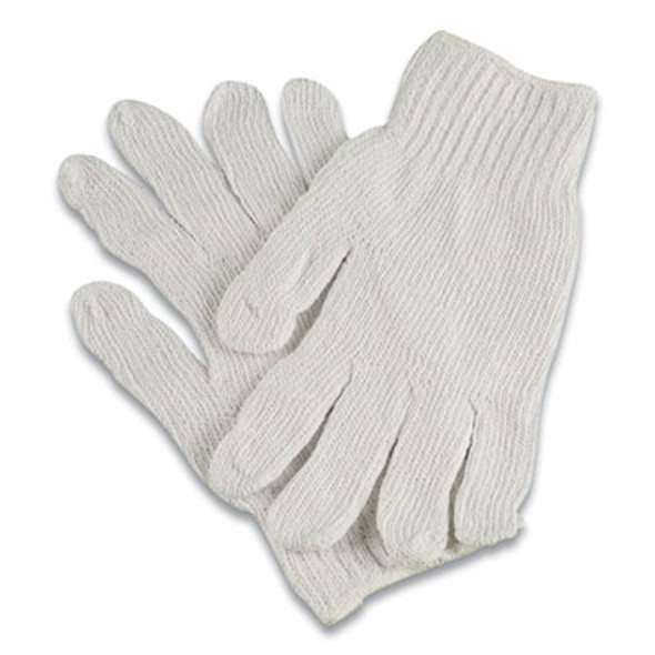 Pro Ctps400/Nlw Series Natural White String Knit Gloves, Reversible, Large, White, 12 Pairs