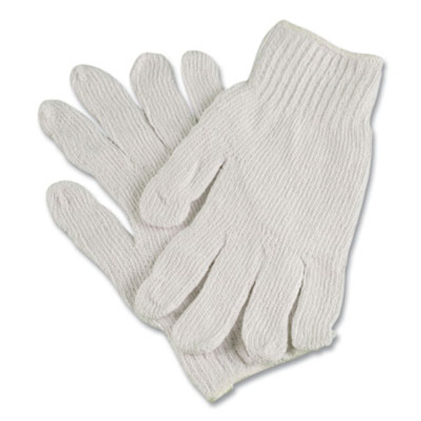 Pro Ctps400/Nlw Series Natural White String Knit Gloves, Reversible, Medium, White, 12 Pairs
