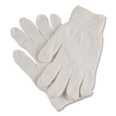 Pro Ctps400/Nlw Series Natural White String Knit Gloves, Reversible, Small, White, 12 Pairs