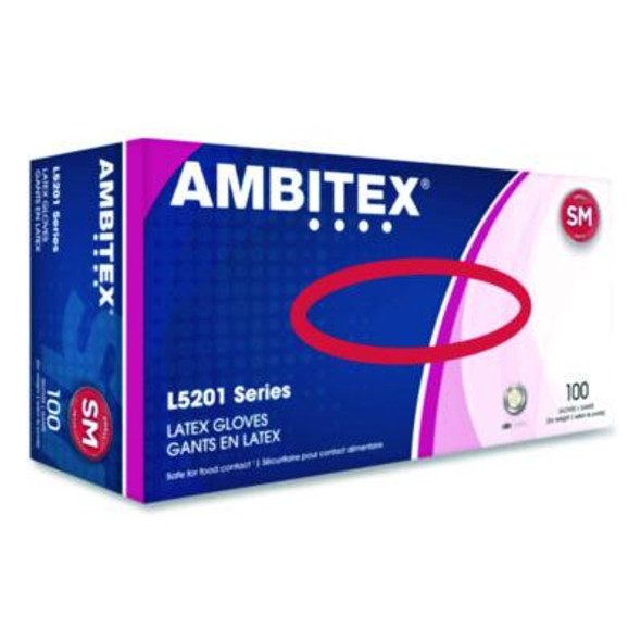 L5201 Series Powder-Free Latex Gloves, Small, 4 Mil Thick, 9" Long, Ivory, 100/Box, 10 Boxes/Carton