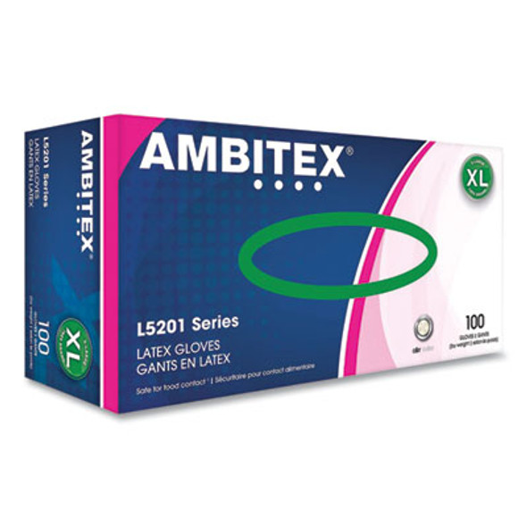 L5201 Series Powder-Free Latex Gloves, X-Large, 4 Mil Thick, 9" Long, Cream, 100/Box