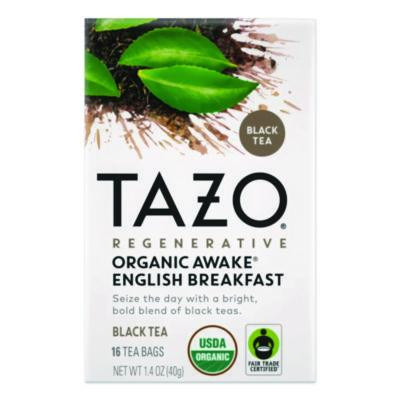 Tea Bags, Organic Awake English Breakfast, 16/Box